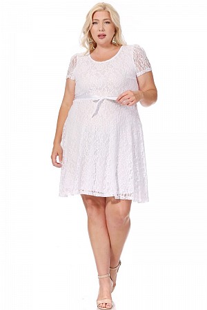 Plus Size Solid Short Sleeves  ...
